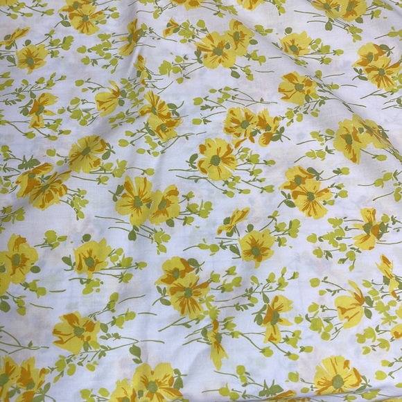 Vintage Morgan Jones seventies floral, yellow flowers, twin flat sheet or fabric - Picture 2 of 11